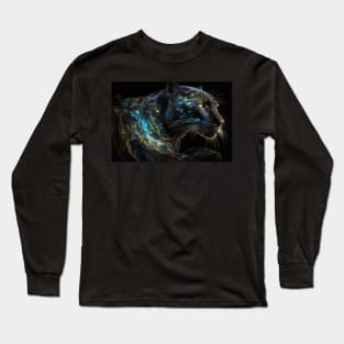 Black Panther Abstract Art Long Sleeve T-Shirt